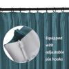 Drapifytex 54 Inches Wide Turquoise Texture 72 Inches Long Curtains for Living Room and Bedroom, Pinch Pleated Draperies Green Polyester Faux Linen Curtain (1 Panel) view 2