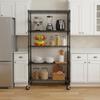 Folews 5 Tier Storage Shelves with Wheels - Adjustable Wire Shelving Unit Metal Shelves for Storage Rolling Utility Shelf Organizer Rack for Kitchen Garage Pantry Closet Laundry(14D x 36W x 75H) view 2