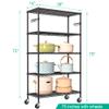Folews 5 Tier Storage Shelves with Wheels - Adjustable Wire Shelving Unit Metal Shelves for Storage Rolling Utility Shelf Organizer Rack for Kitchen Garage Pantry Closet Laundry(14D x 36W x 75H) view 3