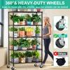Folews 5 Tier Storage Shelves with Wheels - Adjustable Wire Shelving Unit Metal Shelves for Storage Rolling Utility Shelf Organizer Rack for Kitchen Garage Pantry Closet Laundry(14D x 36W x 75H) view 4