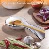 Ceramic Spoon Rest for Stove Top Bundle Ceramic Soup Mugs with Handle and Vented Plastic Lid view 2
