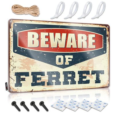 CakJuice Dorm Door Sign Beware of Ferret Sign Stuff for Boys Room Mens Room Sign ( Size : 20X30CM )