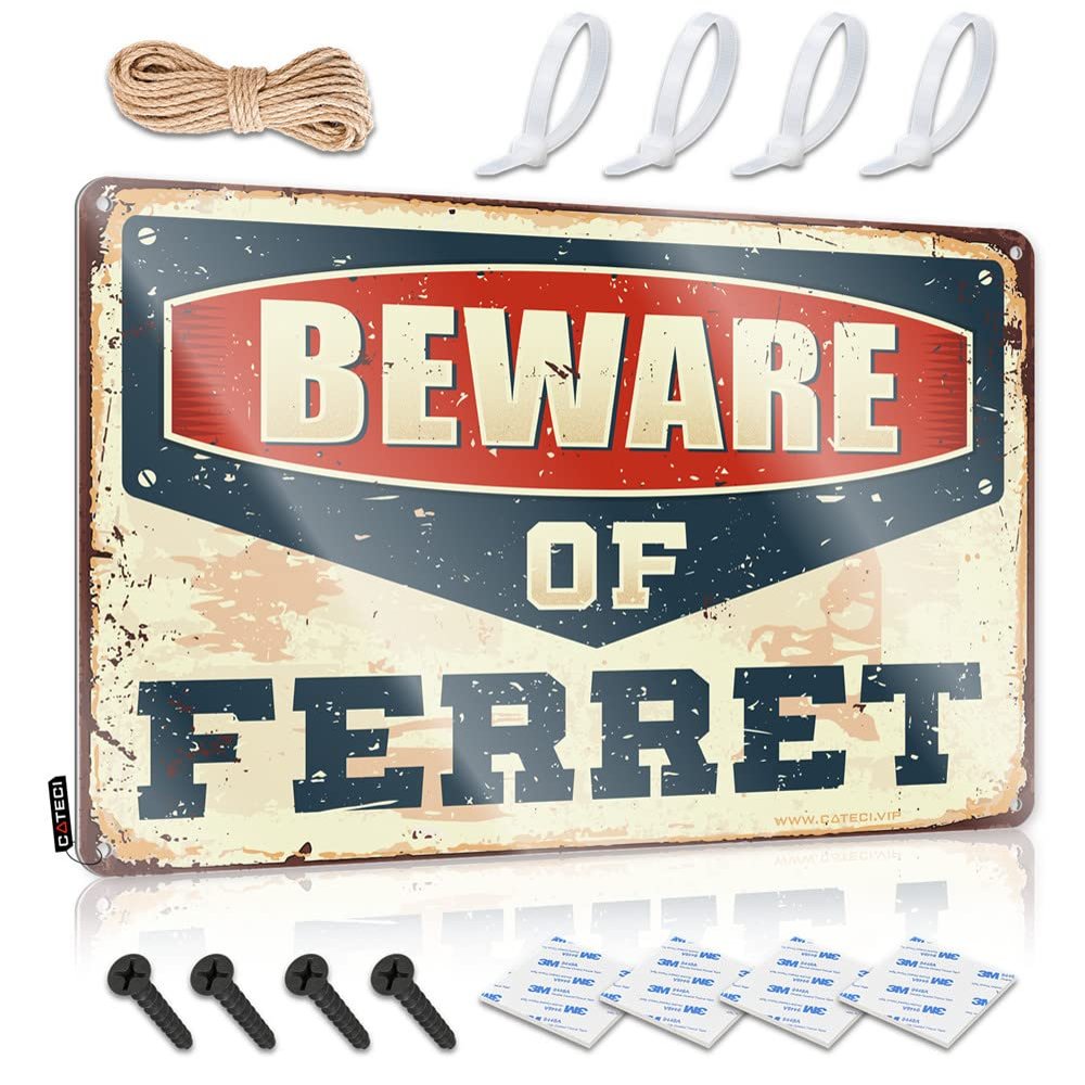 CakJuice Dorm Door Sign Beware of Ferret Sign Stuff for Boys Room Mens Room Sign ( Size : 20X30CM )