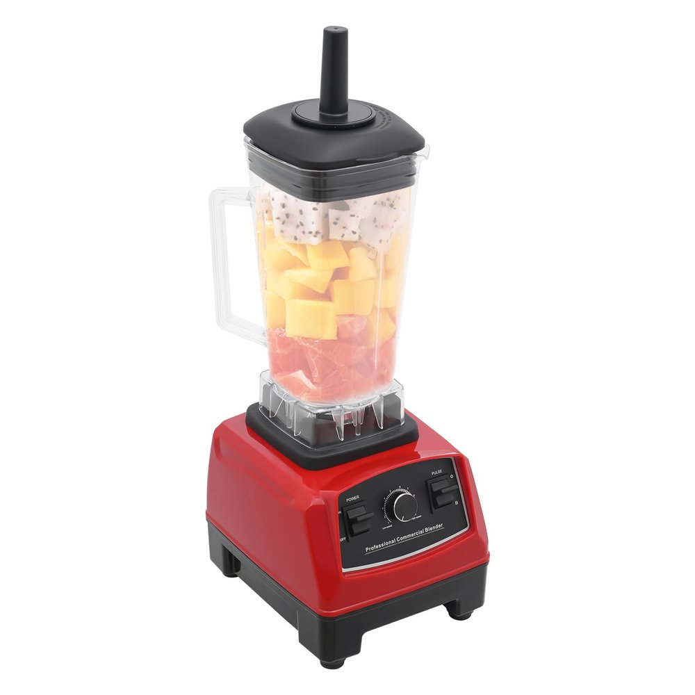 3HP 2200W Heavy Duty Household Grade Mixer Juicer Countertop Smoothie Mixer Commercial Juicer 110V Professional Smoothie Maker For Making All Kinds Of Drinks (Red)