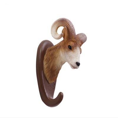 Animal Head Wall Hanging Hook Storage Racks Craft Hanging Decor Bedroom Coat Storage Rack Home Decoration Accessories (Color : 5)