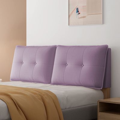 Backrest King Size Headboard Cushion Wedge Reading Support Pillow Upholstered Sponge Filled Lumbar Support Cushion for Bed with/Without Headboard,A,No headboard 70.8"/180cm
