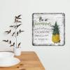 Be A Pineapple Tin Plaque Summer Fruit Metal Plaque Vintage Metal Plate Sign Holiday Party Gift Personalized Chic Sign for Home Bedroom Dessert Station Front Door Ready to Hang 12x12in view 2