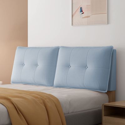 Linen Headboard Cushion Wall Pillow Upholstered Positioning Reading Pillow Backrest Lumbar Neck Support Pillow with Headboard Removable Cover,B,with headboard 78.7"/200cm