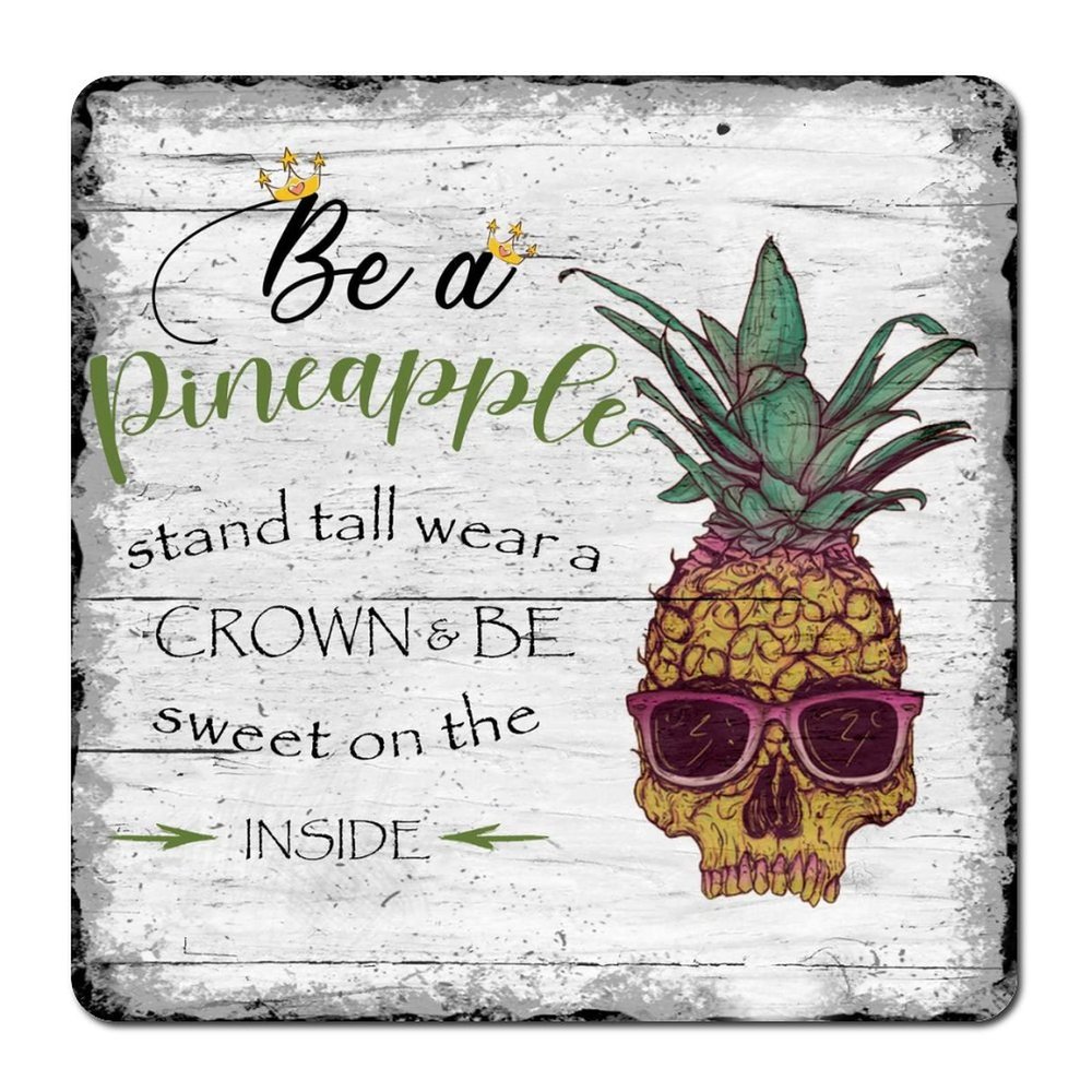 Be A Pineapple Tin Sign Retro Wood Grain Metal Sign Flower Shop Garden Sign Metal Plate Sign Funny Novelty Sign Nursery Wall Art Home Decor for Kitchen Living Room Dining Room 12x12in