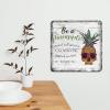 Be A Pineapple Tin Sign Retro Wood Grain Metal Sign Flower Shop Garden Sign Metal Plate Sign Funny Novelty Sign Nursery Wall Art Home Decor for Kitchen Living Room Dining Room 12x12in view 2