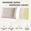 Backrest King Size Headboard Cushion Wedge Reading Support Pillow Upholstered Sponge Filled Lumbar Support Cushion for Bed with/Without Headboard,A,No headboard 47.2"/120cm view 2