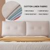 Backrest King Size Headboard Cushion Wedge Reading Support Pillow Upholstered Sponge Filled Lumbar Support Cushion for Bed with/Without Headboard,A,No headboard 47.2"/120cm view 3