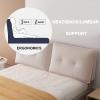 Backrest King Size Headboard Cushion Wedge Reading Support Pillow Upholstered Sponge Filled Lumbar Support Cushion for Bed with/Without Headboard,C,with headboard 47.2"/120cm view 4