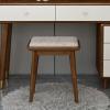 CraftThink Makeup Vanity Table Stools Set, Solid Wood Makeup Dressing Table with 6-Drawer Chest for Bedroom, 31.5" L x 16" W x 29.5" H, Walnut White Color(Makeup Vanity, Mirror and Stools Included) view 2