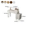 CraftThink Makeup Vanity Table Stools Set, Solid Wood Makeup Dressing Table with 6-Drawer Chest for Bedroom, 31.5" L x 16" W x 29.5" H, Walnut White Color(Makeup Vanity, Mirror and Stools Included) view 4