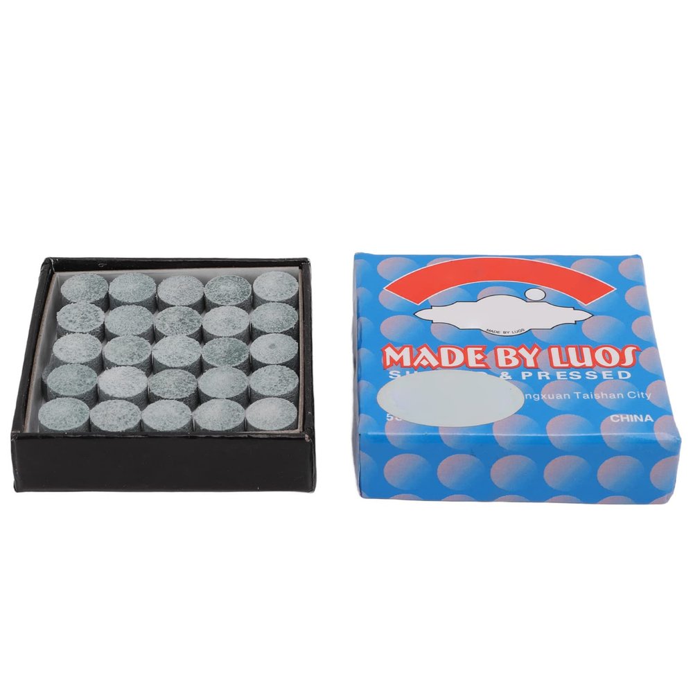Alvinlite 9-13 mm Medium Hard Cue Tips - 50 Pieces Leather Billiard Stick Replacement Tips with Storage Box - Snooker Daily Training Use, Grey 2 (12mm) Pool Cue