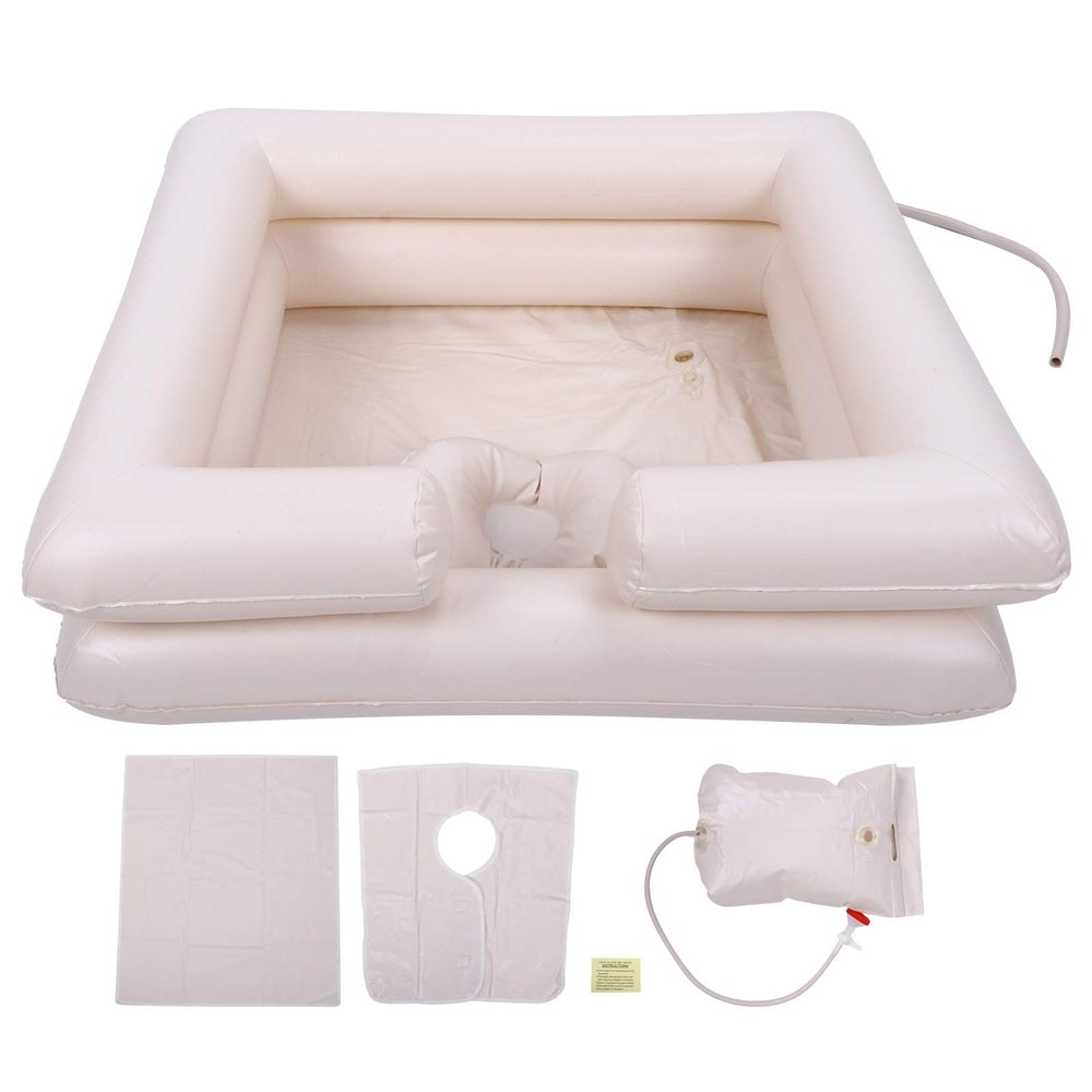 Alvinlite Inflatable Shampoo Basin for Bedside - PVC Portable Shampoo Basin for Elderly Disabled Pregnant Hair Washing Basin Inflatable Shampoo
