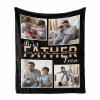 MyPupSocks Custom Blanket with Photo Collage Personalized Picture Blanket Customized Family Blanket Gift for Dad Father's Day Christmas Birthday - 4 Photos, 60"x80", Made in USA view 1