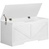 HOOBRO Storage Bench, 39.4 Retro Wooden Storage Chest with U-Shaped Cut-Out Pull, Safety Hinge, Supports 220 lb and Easy Assembly for Toy Box Organizer (White) WT771CW01 view 1