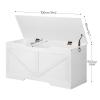 HOOBRO Storage Bench, 39.4 Retro Wooden Storage Chest with U-Shaped Cut-Out Pull, Safety Hinge, Supports 220 lb and Easy Assembly for Toy Box Organizer (White) WT771CW01 view 3