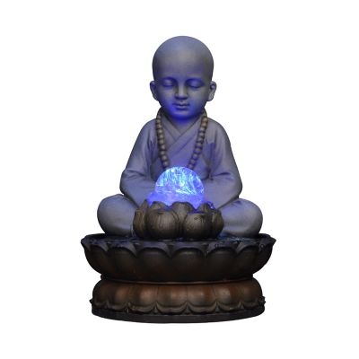 Indoor Tabletop Fountains Buddha Fountain Tabletop Water Fountain - Resin Buddha Statue Flowing Water Fountain Tabletop Ornament - for Home Office Decor Decoration Meditation Fountain (Color : D)