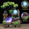 BNNP Indoor Tabletop Fountains Indoor Desktop Fountain Relaxation Rockery Water Sound Table Waterfall Decor Water Fountain Feng Shui Landscape Ornament Decoration Meditation Fountain view 3
