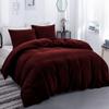 100% Organic Cotton 5Pc Duvet Cover Set Zipper Closure 400 Thread Count (Oversized King Plus 120x128 Inch - Wine Solid) view 1