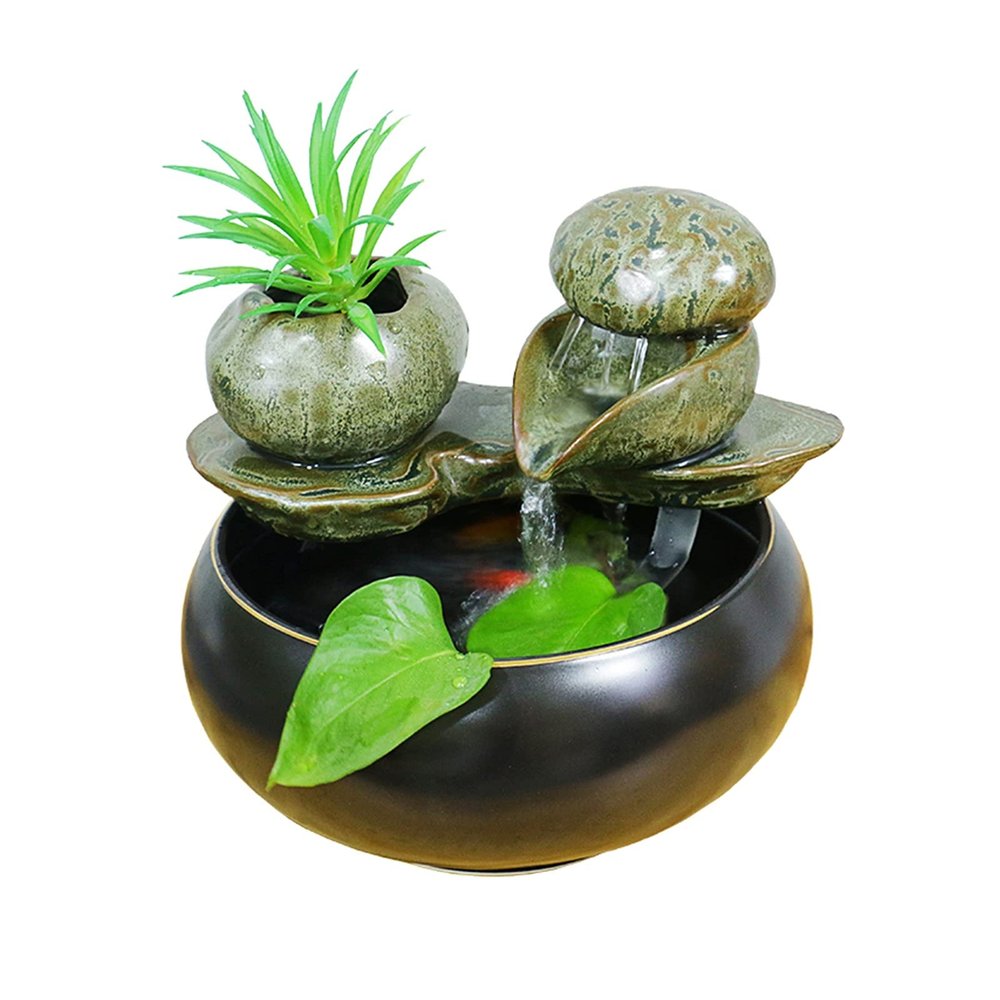BNNP Indoor Tabletop Fountains Tabletop Fountain Waterfall Fountain Desktop Small Fish Tank Decorations Home Living Room Tea Table TV Cabinet Decorations Decoration Meditation Fountain
