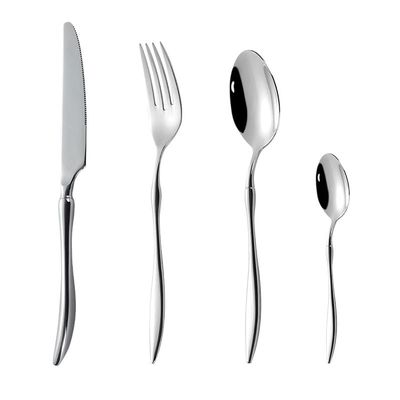 Silverware Set 18/10 Stainless Steel Flatware Sets 24 Piece Cutlery Utensil Service for 6 Wedding Kitchen Tableware Set Include Teaspoon Fork Spoon Knife Mirror Polished