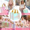 Eccliy 60 Pcs Reusable Gift Tote Bags Housekeeping Appreation Grocery Shopping Bag with Handles for Bridesmaid Wedding(Pink) view 2