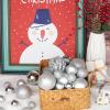 101 Piece Christmas Balls Ornaments Luxury Set Xmas Tree Topper and Hang Rope, Emopeak Christmas Baubles - Shatterproof Mini Holiday Balls for Christmas Decorations, Silver view 2