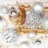 101 Piece Christmas Balls Ornaments Luxury Set Xmas Tree Topper and Hang Rope, Emopeak Christmas Baubles - Shatterproof Mini Holiday Balls for Christmas Decorations, Silver view 3