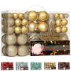 101 Piece Christmas Balls Ornaments Luxury Set Xmas Tree Topper and Hang Rope, Emopeak Christmas Baubles - Shatterproof Mini Holiday Balls for Christmas Decorations, Gold view 1