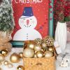 101 Piece Christmas Balls Ornaments Luxury Set Xmas Tree Topper and Hang Rope, Emopeak Christmas Baubles - Shatterproof Mini Holiday Balls for Christmas Decorations, Gold view 2