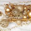 101 Piece Christmas Balls Ornaments Luxury Set Xmas Tree Topper and Hang Rope, Emopeak Christmas Baubles - Shatterproof Mini Holiday Balls for Christmas Decorations, Gold view 3