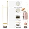 DYRABREST Modern Garment Rack With Clapboard and Clothing Rack With Marble Base Gold Clothing Coat Rack Freestanding for Home Bedroom(Gold Black) view 2