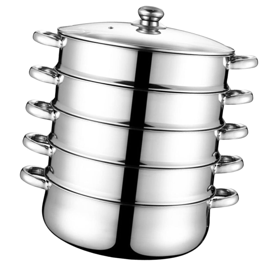 BESTonZON Stew Pot Food Food Practical Steam Pot cooking pot stockpot with lid basket stainless steel Stainless Steel Food Cooking Cooking