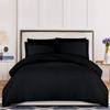 100% Organic Cotton 5Pc Duvet Cover Set Zipper Closure 400 Thread Count (Oversized King 120" x 98" Inch - Black Solid) view 1