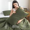 COTTEBED Ultra-Soft Queen Washed Bedding Comforter Sets Bed, All Seasons Use Light Weight with Warm Fluffy Washable Cotton Microfiber Fabric,1 Bed Comforter & 2 Pillow Sham(Queen/Full,Dark Olive Green view 4