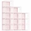 Kuject Shoe Organizers Storage Boxes for Closet, 12 Pack Clear Plastic Stackable Storage Bins with Lids, Under Bed Shoe Containers for Entryway, Drop Front, Fit up to Women's Size 10,Pink view 1