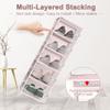 Kuject Shoe Organizers Storage Boxes for Closet, 12 Pack Clear Plastic Stackable Storage Bins with Lids, Under Bed Shoe Containers for Entryway, Drop Front, Fit up to Women's Size 10,Pink view 2