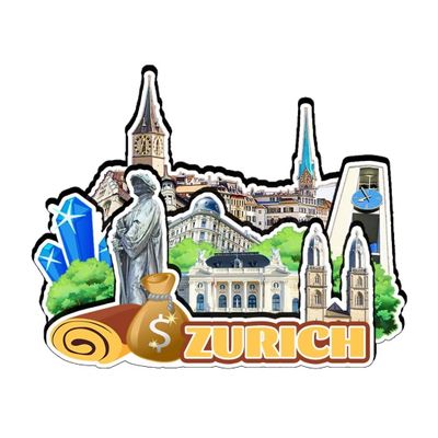 Zurich Switzerland Fridge Magnet Wooden Magnet Art Souvenirs Creative Collection Handmade Travel Home Office Gifts Landscape Refrigerator Decor 756