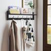 BAMEOS Wall-Mounted Shelf with Hooks - 28.9 Inch Entryway Hanging Shelf with 5 Dual Hooks for Bathroom, Living Room, Bedroom (Black) view 2