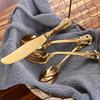 Gold Silverware Set 18/10 Stainless Steel Flatware Sets Palace Style 16 Piece Cutlery Set for 4 Kitchen Wedding Tableware Utensil Include Knife Spoon Fork Dessert Spoon Nice Weight Mirror Polished view 2