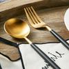 Black Gold Silverware Set Durable 18/10 Stainless Steel Flatware Sets Kitchen Wedding Cutlery Utensil 20 Piece Tableware Set for 4 Include Spoon Fork Knife Dessert Spoon and Fork Mirror Polished view 2