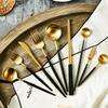 Black Gold Silverware Set Durable 18/10 Stainless Steel Flatware Sets Kitchen Wedding Cutlery Utensil 20 Piece Tableware Set for 4 Include Spoon Fork Knife Dessert Spoon and Fork Mirror Polished view 4
