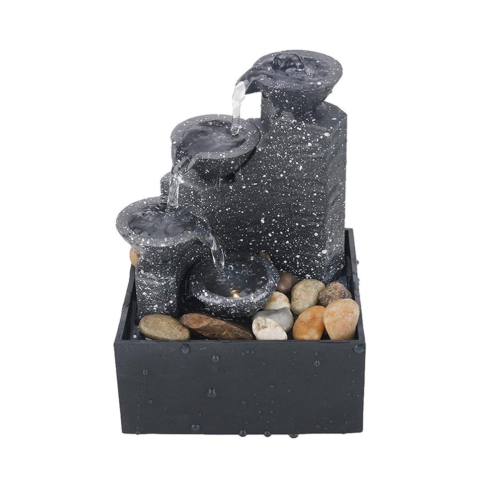 BNNP Indoor Tabletop Fountains Water Fountain Desktop Flowing Water Waterfall with Led Light Office Ornament Tabletop Craft Indoor Home Table Decor Decoration Meditation Fountain