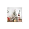Glasgow 6.5ft Frosted Prelit Artificial Christmas Tree with Pine Cones, Foot Pedal, 1040 Branch Tips, 650 Warm Lights & Metal Stand, 56" Wide Realistic Snow Flocked Pine Christmas Tree with Lights view 1