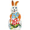 Polmedia Polish Pottery Bunny Figurine UNIKAT - Summer Walk Pattern Handmade in Boleslawiec Poland + Certificate of Authenticity view 2