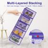 Kuject Shoe Organizers Storage Boxes for Closet, 12 Pack Clear Plastic Stackable Storage Bins with Lids, Under Bed Shoe Containers for Entryway, Drop Front, Fit up to Women's Size 10,Purple view 2